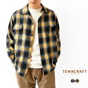 ペニーズ タウンクラフト オンブレ チェック シャツ メンズ PENNEYS TOWNCRAFT W-flap 50s Roop Coller Shirt ダブルフラップ TC23F00600 長袖 ネルシャツ フランネル 開襟 オーブンカラー ≪★返品交換対象外≫