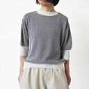 10%OFFクーポン発行中！ ケレン ニット トップス レディース KELEN MEDY BICOLOR MESH KNIT TOPS バイカラー メッシュニット プルオーバー LKL24HBL2107 半袖 5分袖 パフスリーブ クルーネック カットソー 【2024SS 新作】 2