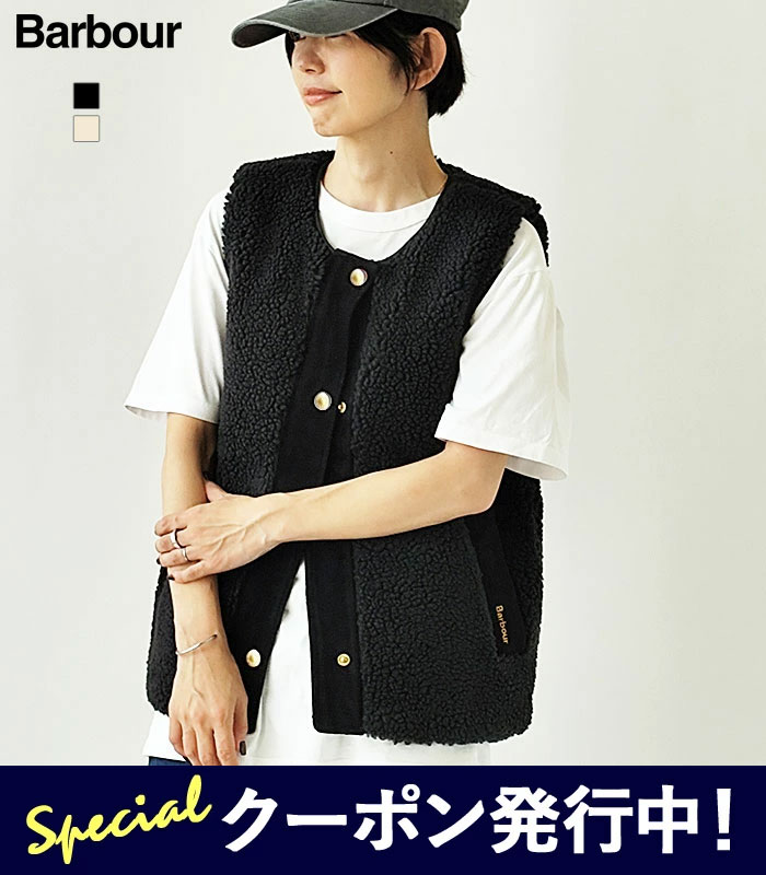 ★10%OFFクーポン発行中！【返送料無料】バブアー Barbour フリース ベスト DULSIE LINER ボア ライナー ベスト レディース 秋 冬 ジレ ジャケット アウター キルティング裏地 中綿 ノースリーブ ブラック エクリュ LLI0016 【2025AW-WOMEN】のサムネイル