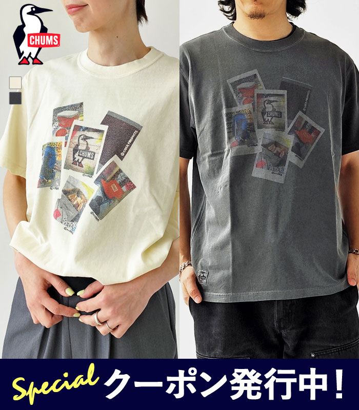 楽天j-pia★10％OFFクーポン発行中！チャムス Tシャツ コラボ かせきさいだぁ メンズ レディース CHUMS かせきさいだぁ Instant Photo T インスタント フォトT CH01-2556 クルーネック 半袖 プリント かわいい コラボT 【2025SS 新作】【ネコポス対象】