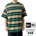 最大3000円クーポンプレゼント！ ニューエラ Tシャツ メンズ NEW ERA SS OVERSIZED TEE MULTI BORDER オーバーサイズド マルチボーダー 14121837/14121838/14121839 半袖 クルーネック カットソー 