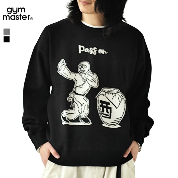 ジムマスター gym master ニット トップス セーター ジャガードニット Pass on クルーネック メンズ レディース 秋 冬 長袖 トレーナー ニ...