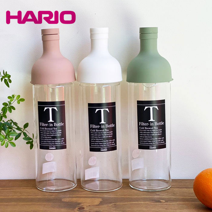 HARIO ハリオ フィルターインボトル 750ml 水出し ボトル 水出しポット ワインボトル型 耐熱ガラス ピッチャー フィルター付き 茶こし 冷水筒 麦茶ポット ティーボトル 日本製 Filter-in Bottle (FIB-75)