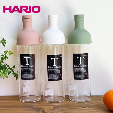 ★9/4 クーポン発行中！HARIO ハリオ フィルターインボトル 750ml 水出し ボトル 水出しポット ワインボトル型 耐熱ガラス ピッチャー フィルター付き 茶こし 冷水筒 麦茶ポット ティーボトル 日本製 Filter-in Bottle (FIB-75)