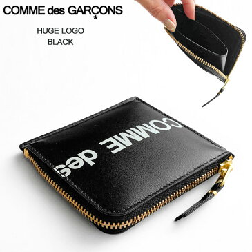 ★1000円クーポン発行中！コムデギャルソン 財布 コインケース COMME des GARCONS 小銭入れ L字ファスナー ミニ財布 コンパクト レザー 本革 ミニウォレット ヒュージ ロゴ レディース メンズ HUGE LOGO - BLACK (SA3100HL)