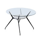  ダイニングテーブル 110cm幅 丸テーブル 円形テーブル ガラステーブル アイアン 棚付き モダン 北欧 カジュアル シンプル 北欧モダン 4人用 食卓 机