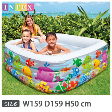 INTEX(インテックス)長方形アクエリアムプールAQ159【 159 × 159 × 50 cm】Swim Center Clearview Aquarium Pool 57471 正規品