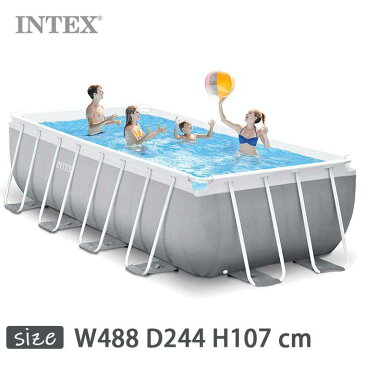 INTEX(インテックス)長方形プリズムフレームプールPF81642【 488 × 244 × 107 cm】Prism Frame Rectangular Pool 26791 正規品