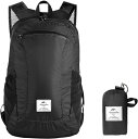お花見 登山バッグ リュックサック バックパック 防水バッグ 軽量バッグ 撥水加工 アウトドア ハイキング 通学 旅行 男女兼用 かばん収納袋付き(ブラック18L) 送料無料