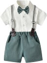 男の子 フォーマル スーツ キッズ 半袖 子供 スーツ 子供服 夏 子供スーツ 上下セット 4点セット サスペンダー付き 結婚式 お宮参り 卒業式 入学式 七五三