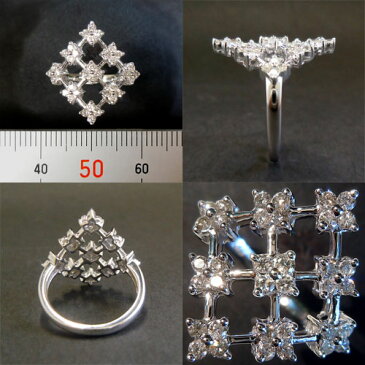 【ポイント10倍】ホワイトゴールド(K18WG) ダイヤモンド リング(TOTAL 0.50ct)【宝石 ジュエリー】【プレゼント】【刻印無料】*