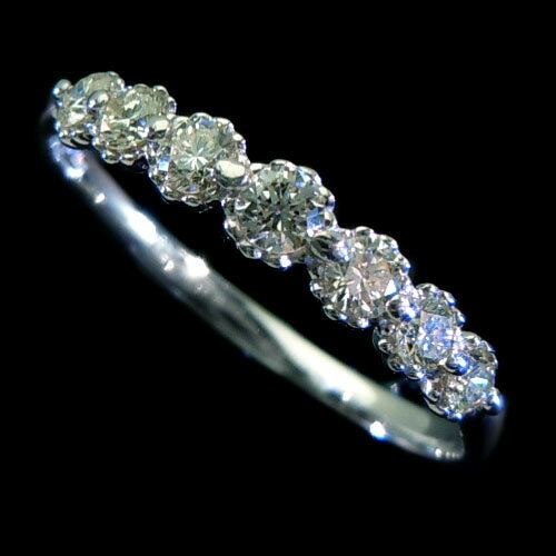 『今だけポイント10倍』ホワイトゴールド(K18WG) ダイヤモンド リング(TOTAL 0.30ct/一文字/ハーフエタニティ/7石/2点留め)【宝石 ジュエリー】【プレゼント】【刻印無料】* 『今だけポイント10倍』ホワイトゴールド(K18WG) ダイヤモンド リング(TOTAL 0.30ct/一文字/ハーフエタニティ/7石/2点留め)【宝石 ジュエリー】【プレゼント】【刻印無料】*