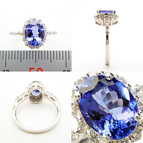 ジュエリークイーン ホワイトゴールド(K18WG)タンザナイト リング(1ctUP D total0.32ct ゾイサイト 12 j-queen21-10002338 ジュエリークィーン楽天市場店 サンプル画像3