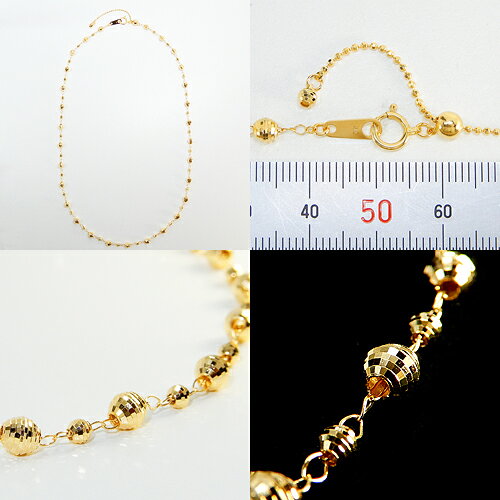 5% イエローゴールド (K18YG) デザイン ネックレス(ステーションネックレス ミラーボール 6g前後 45cm フリース j-queen21-10012376 ジュエリークィーン楽天市場店 サンプル画像3