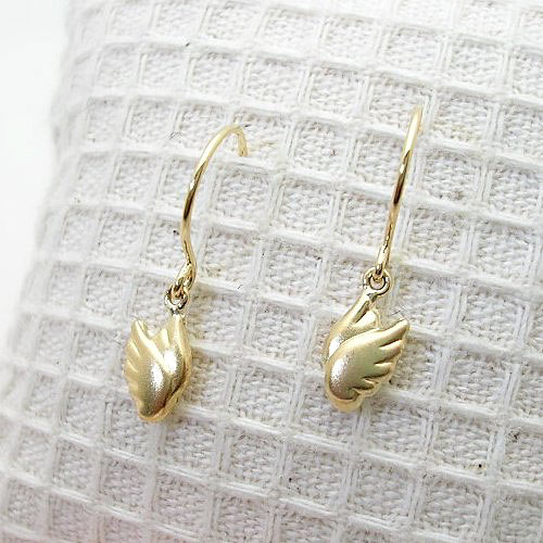 [地金・チェーン]K18 天使の羽 ピアス【宝石 ジュエリー】【プレゼント】*