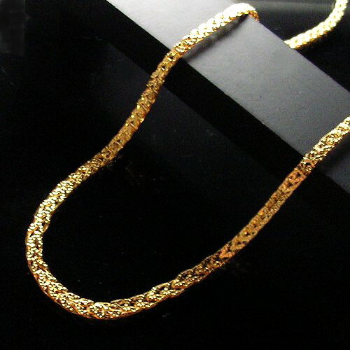 [地金・チェーン]K24(純金)リバーシブル デザイン ネックレス(長さ42cm/重さ約8.4g/ピュアゴールド/太め/リバーシブ…