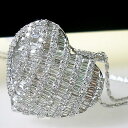 『ポイント20倍+5%クーポン』ホワイトゴールド(K18WG) テーパーダイヤモンドネックレス(ハート/TOTAL3.00CT)【ハイクラス】【宝石 ジュエリー...
