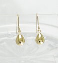 ”rosee・ロゼ”ティアドロップ ピアス K18 フック ジプシー つゆツユ 18金地金 18K 釣り針型 引っ掛け フック式 雫 しずく(4)