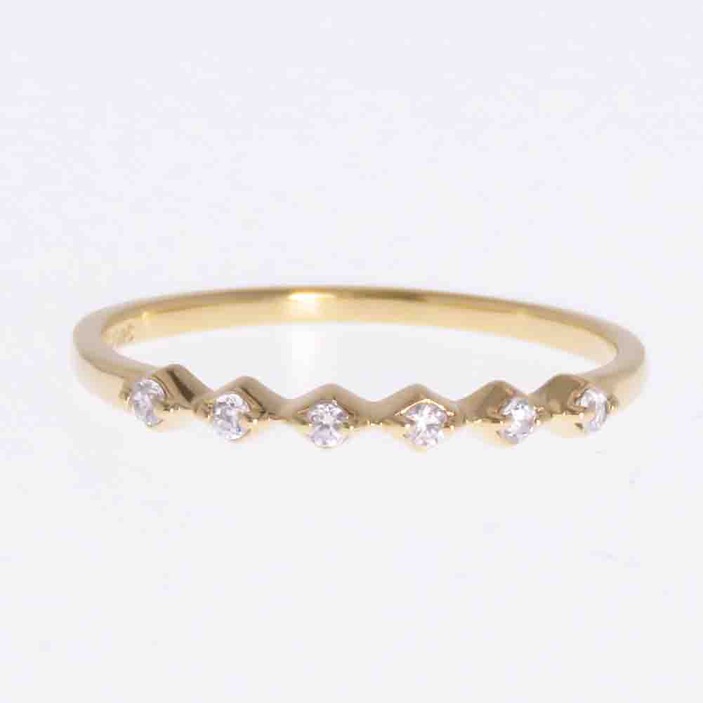 K10地金指輪ピンキーリングダイヤ...