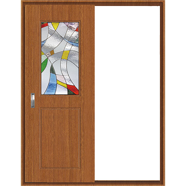 セブンホーム ピュア・ステンドグラスドア 枠付き片引きドアAタイプ SHSD-A カラー6色