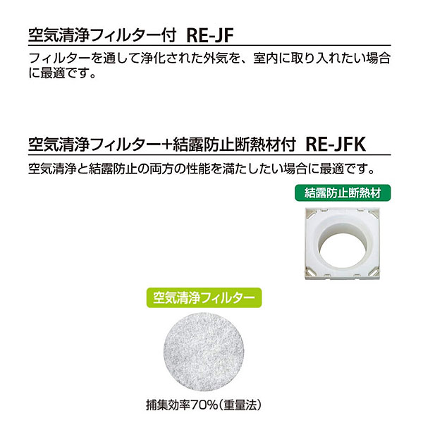 バクマ工業 空気清浄フィルター付 樹脂製角型レジスター RE-150JF-BE 2