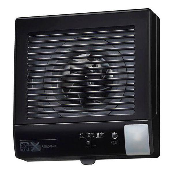 バクマ工業 パイプ用ファン 排気ファン 常時換気機能+人感センサー付 KPT-08JL-BK