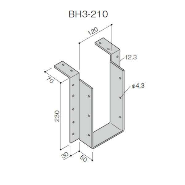 BXカネシン 梁受け金物 BH3-210 BX-800541