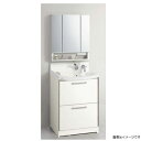 クリナップ ファンシオ 洗面化粧台セット 間口75 スキンケア3面鏡タイプ 取手シルバー オールスライド モノホワイト M-753NFNW / BNFH75FWTCWJTSS(4)