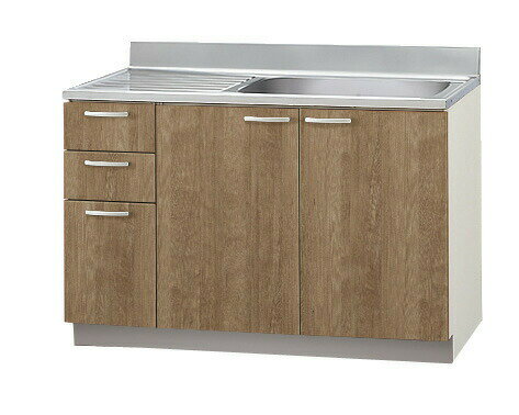 クリナップ すみれ 流し台（点検口付） ホワイト モカウッド 間口120cm 左右シンク 配達区域限定 LAT-120MT L4B-120MT