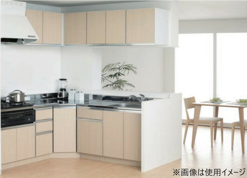 マイセットM1-80S全槽流し台(右シンク)配達区域限定木目ホワイト