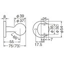 シロクマ C形ブラケット直止 35パイ シルバー 10個入 BR-605-35SL 2