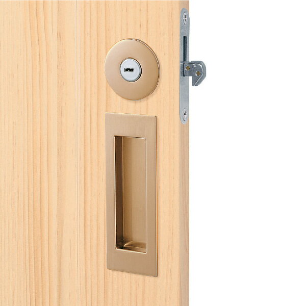 【11月はエントリーでP10倍】 ウッドワン 引き手 BR型ゴールド 真鍮風仕上げ 鍵付錠 ゴールド ZH21BR4-N1