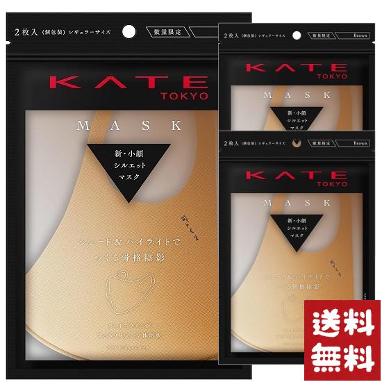 ケイト(KATE) マスクIII ブラウン(2枚入) レギュラーサイズ×3個セット