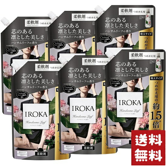 フレア フレグランス IROKA 柔軟剤 詰め替え 大サイズ ハンサムリーフの香り 710ml×6袋セット