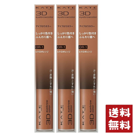 ケイト 3DアイブロウカラーN OR-1 レトロオレンジ 6.3g×3個セット