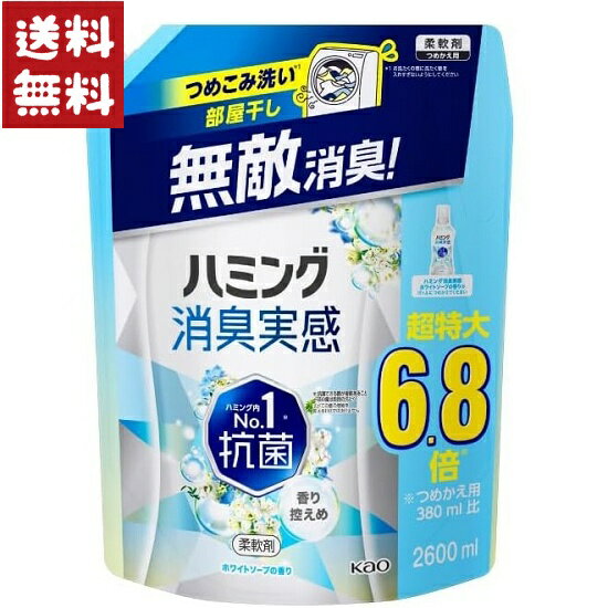 ハミング 消臭実感 柔軟剤 ホワイトソープの香り 超特大 つめかえ用 2600ml