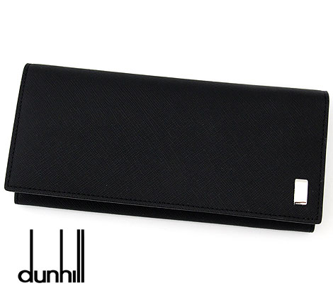 ダンヒル 長財布（メンズ） dunhill ダンヒル 22R2P12PS001R プレーン PVC メンズ用 小銭入れ付 長財布 ブラック 新品【送料無料】