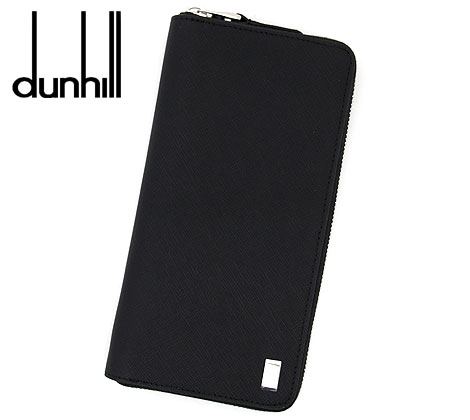 ダンヒル 長財布（メンズ） dunhill ダンヒル 23F2P15PS001R プレーン PVC メンズ用 小銭入れ付 ラウンドファスナー長財布 ブラック 新品　ギフト【送料無料】