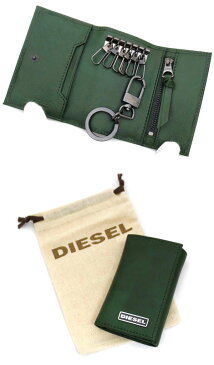 DIESEL ディーゼル　X03121 P0517 T7170　KEYCASE O　カーフレザー　メンズ用　6連キーケース　キーホルダー　グリーン【送料無料】