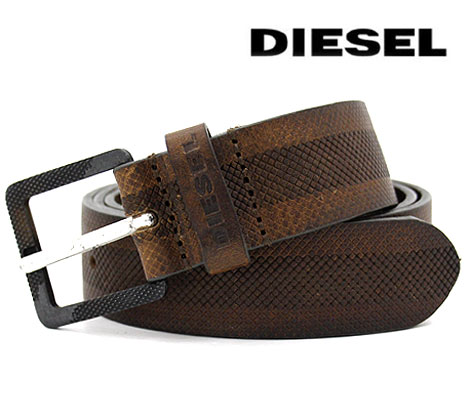 DIESEL ディーゼル　X03971 PR080 T7433 90 B-FINER　メンズ用　レザー　ベルト　90cm　36インチ　ダークブラウン【送料無料】