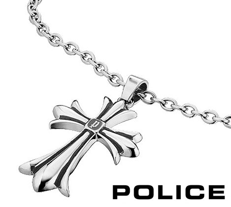 ポリス POLICE ポリス　25154PSS01　GRACE large　ステンレス　レザー　シルバー　クロス 十字架　ネックレス　ペンダント　アクセサリー メンズ 男性 Lサイズ ギフト　プレゼント 【送料無料】