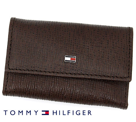 トミーヒルフィガー キーケース（レディース） TOMMYHILFIGER トミーヒルフィガー　31TL170006 200　レザー　6連キーケース　キーホルダー　ブラウン【送料無料】