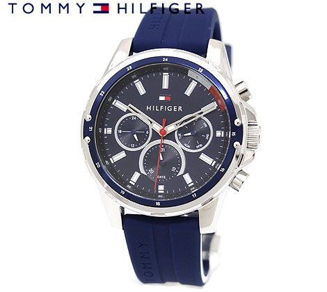 TOMMY HILFIGER トミーヒルフィガー 1791791 メンズ 腕時計 アナログ　クォーツ　ネイビー ラバーバンド プレゼント ギフト 【送料無料】