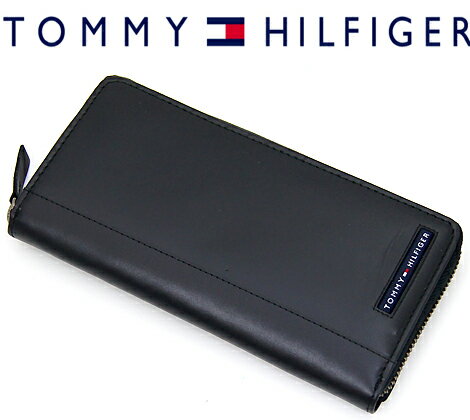 TOMMYHILFIGER トミーヒルフィガー 31TL13X025 001 ラウンドファスナー長財布 小銭入れ付 ブラック メンズ ウォレット Cambridge レザー メンズ 5845/01【送料無料】