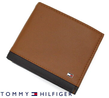 TOMMYHILFIGER トミーヒルフィガー　31TL130053 251　MAXIM　レザー　小銭入れ付　二つ折り財布　メンズ　タン(ブラウン)　TAN【送料無料】