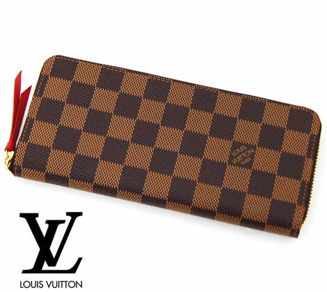 ルイ・ヴィトン 革長財布 レディース LOUIS　VUITTON 　ルイ ヴィトン　N60534　ダミエ　ラウンドファスナー長財布　ポルトフォイユ　クレマンス　スリーズ【送料無料】