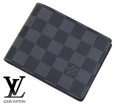 ルイヴィトン 二つ折り財布（メンズ） LOUIS　VUITTON 　ルイ　ヴィトン　N62663　ダミエ・グラフィット　小銭入れ無し　二つ折り財布　ポルトフォイユ・ミュルティプル【送料無料】