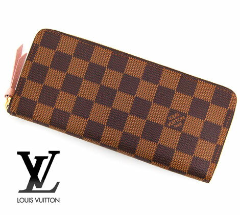 LOUIS　VUITTON　ルイ ヴィトン　N41626　ダミエ　ラウンドファスナー長財布　ポルトフォイユ　クレマンス　ローズ・バレリーヌ【送料無料】