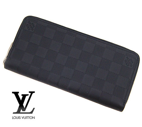 ルイヴィトン ダミエ財布（メンズ） LOUIS　VUITTON　ルイ　ヴィトン　N63548　ダミエ・アンフィニ　ジッピー・ウォレット ヴェルティカル　メンズ用 小銭入れ付き　長財布　オニキス　本革【送料無料】