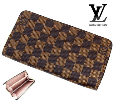 LOUIS VUITTON　ルイ ヴィトン N60046　ダミエ ジッピー・ウォレット　小銭入れ付　ラウンドファスナー長財布　ローズ・バレリーヌ　【送料無料】